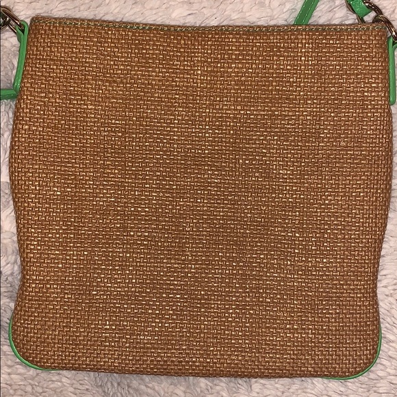 Kate Spade green and tan woven accent crossbody - Picture 3 of 8